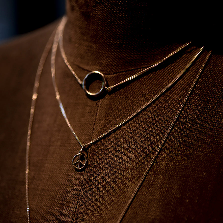 Charmed Peace Sign Necklace - 14k Gold – KMJ