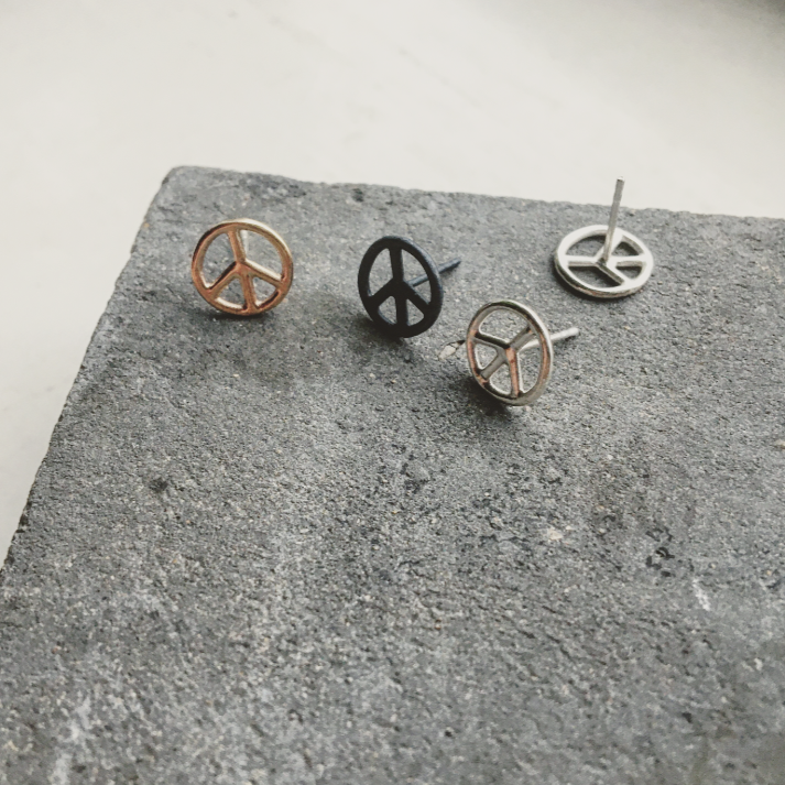 Peace Symbol Earring Unisex Single or A Pair