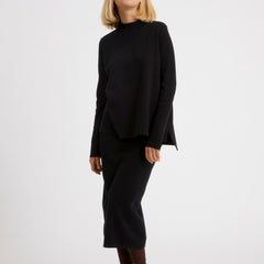Seldaa Black Knitted Sweater in Organic Cotton