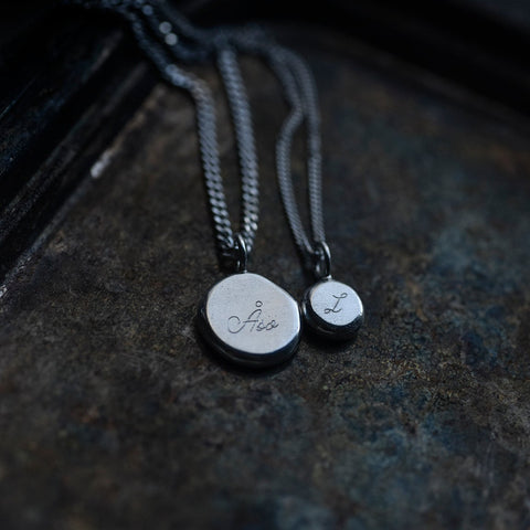 Gothic Alphabet Initial Necklace Oxidized Silver made by Kajsa Åman – Wild  & Arrow