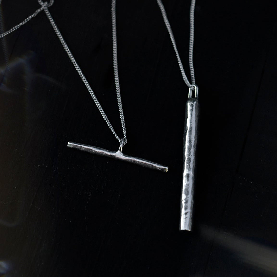 Sulava & Syvä Necklaces / Hand Formed Pendants in Sterling Silver, Recycled Silver 