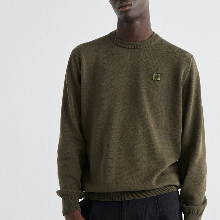 THINKING MU Olive Green Sweater, Vegan Fair Fashion Recycled