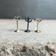 Dome Earrings Brass or Silver